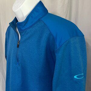 Oakley Golf Men's blue on blue 1/4 zip pullover Jacket Large L EUC